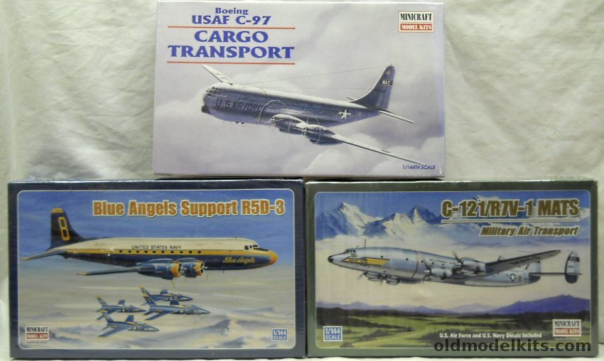 Minicraft 1/144 14549 R5D-5 Blue Angles Support / 14540 C-121 / R7V-1 MATS Transport / 14440 Boeing C-97 Cargo Transport plastic model kit